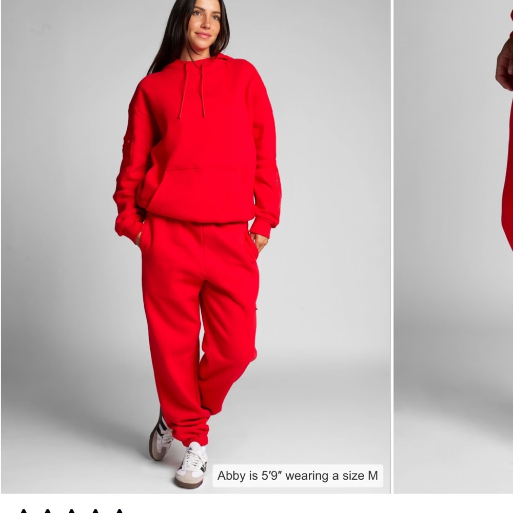 Red airplane mode set hoodie/ sweatpants